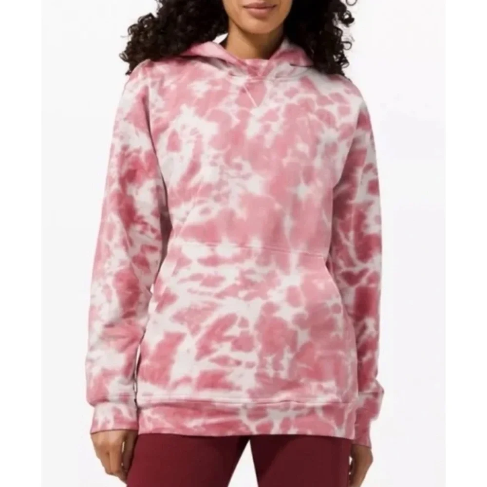 Lululemon‎ All Yours Pink and White Tie Dye Hoodie Size 2